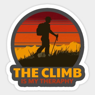 The climb is my therapy Mountain rock climbing Sticker